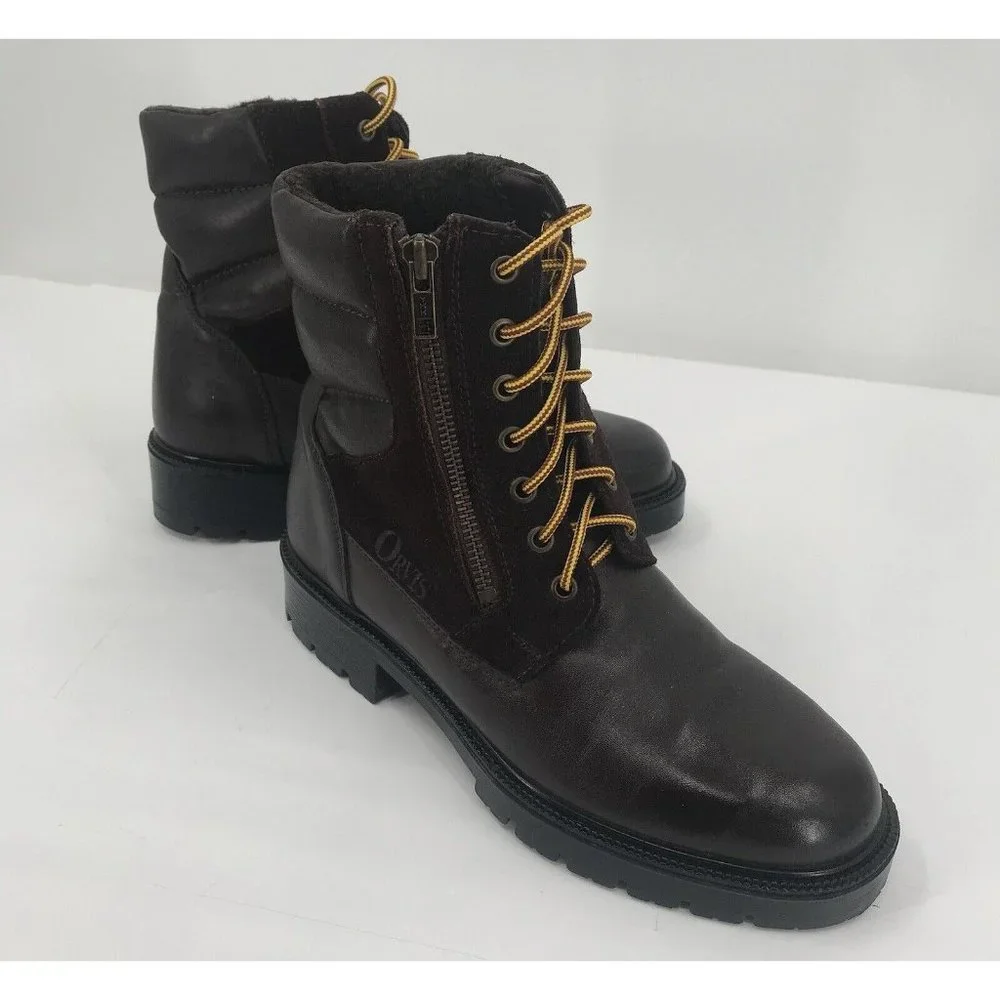 Orvis Boots Mens Size‎ 7 Brown Leather & Suede Lace Up & Zip Vintage Made Canada